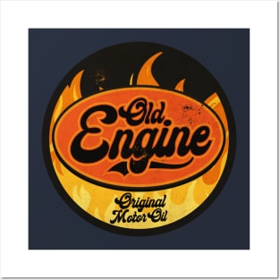 Old Engine Motor Oil Posters and Art